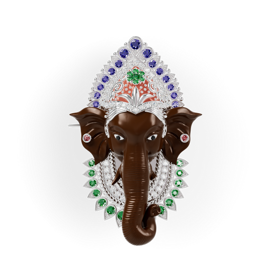 Guru Jewel's Royal Ganesha Gemstone Statement Pendant for Her