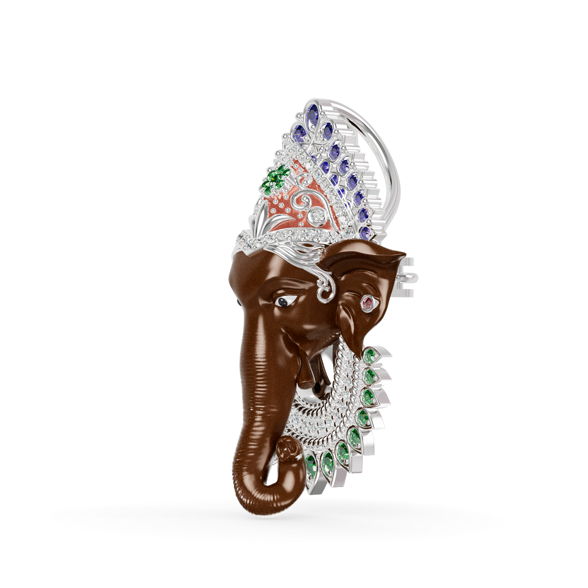 Guru Jewel's Royal Ganesha Gemstone Statement Pendant for Her
