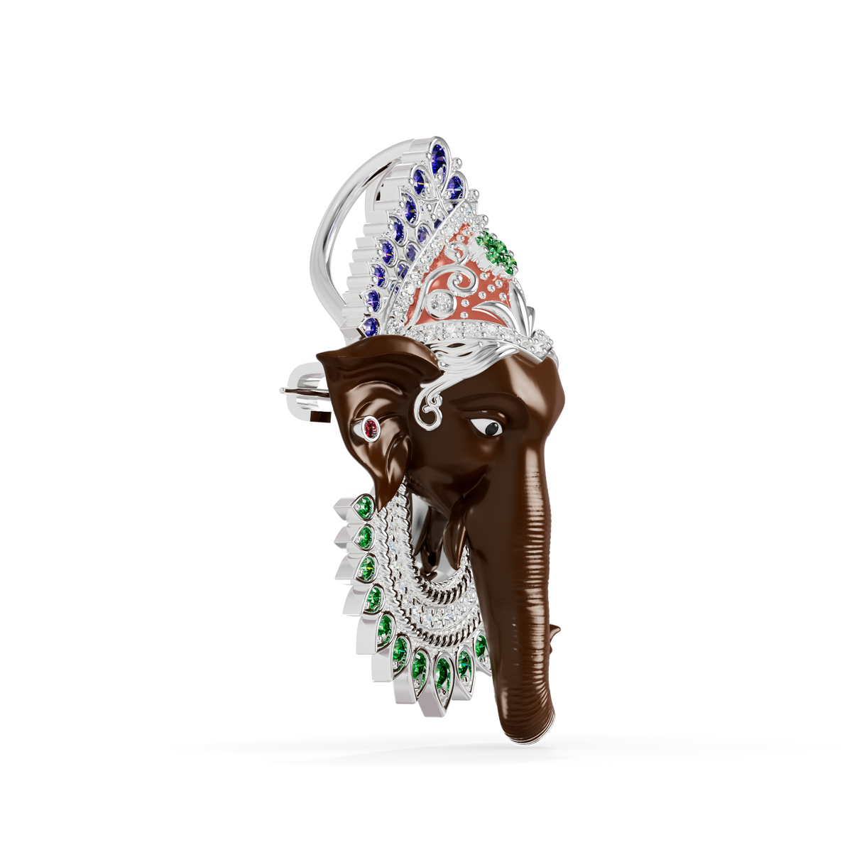 Guru Jewel's Royal Ganesha Gemstone Statement Pendant for Her