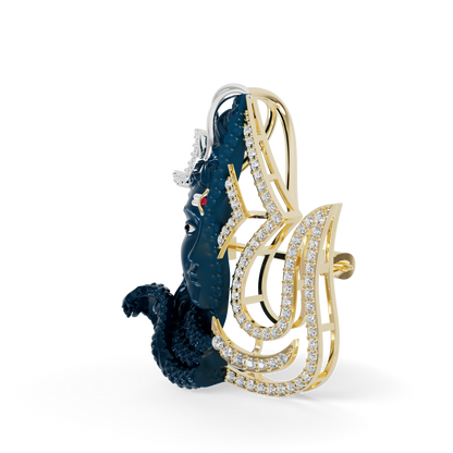 Guru Jewel's Eternal Adiyogi Half-Diamond Silhouette Pendant for Her