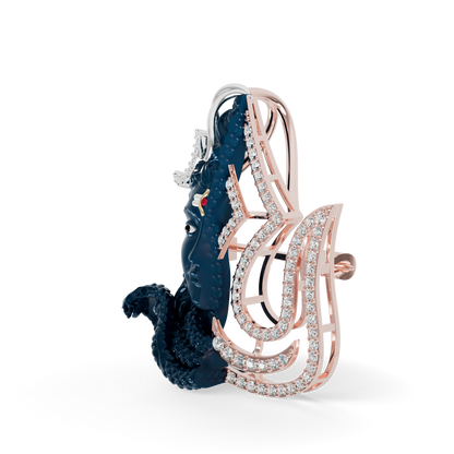Guru Jewel's Eternal Adiyogi Half-Diamond Silhouette Pendant for Her