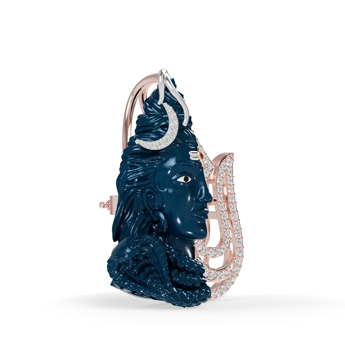 Guru Jewel's Eternal Adiyogi Half-Diamond Silhouette Pendant for Her