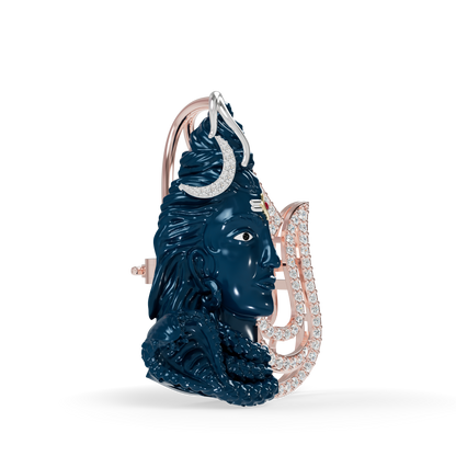 Guru Jewel's Eternal Adiyogi Half-Diamond Silhouette Pendant for Her