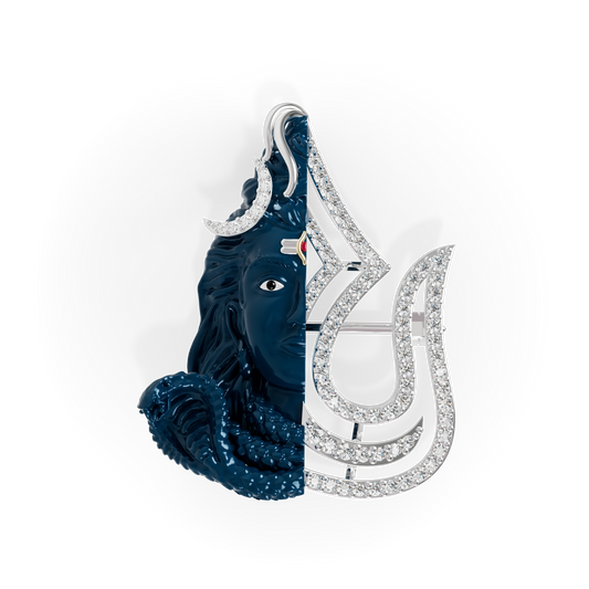 Guru Jewel's Eternal Adiyogi Half-Diamond Silhouette Pendant for Her
