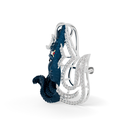 Guru Jewel's Eternal Adiyogi Half-Diamond Silhouette Pendant for Her