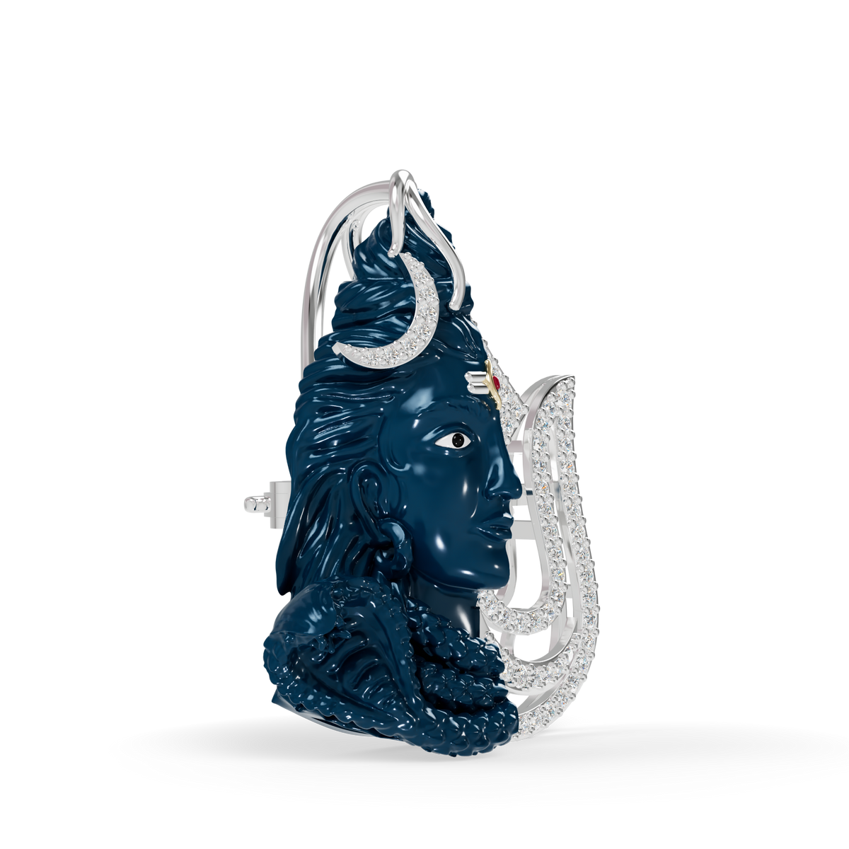 Guru Jewel's Eternal Adiyogi Half-Diamond Silhouette Pendant for Her
