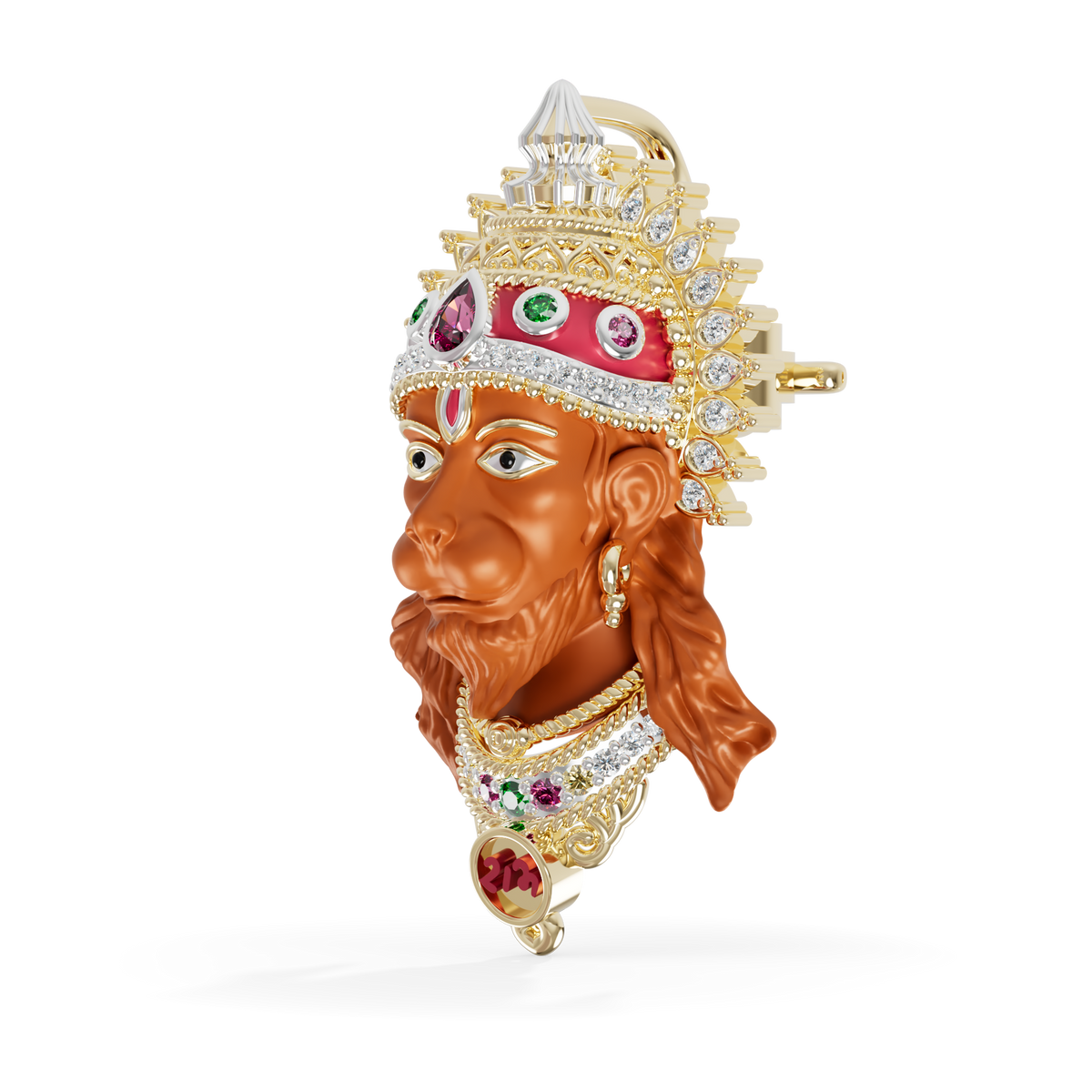 Guru Jewel's The Royal Hanuman Heritage Diamond & Gemstone Pendant for Her