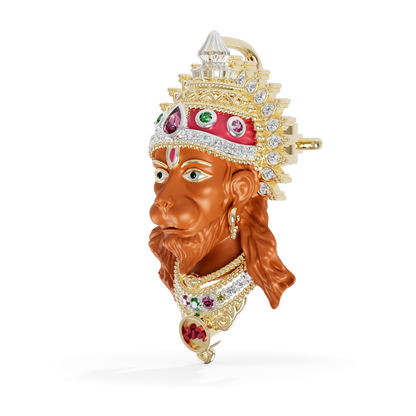 Guru Jewel's The Royal Hanuman Heritage Diamond & Gemstone Pendant for Her