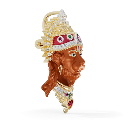 Guru Jewel's The Royal Hanuman Heritage Diamond & Gemstone Pendant for Her