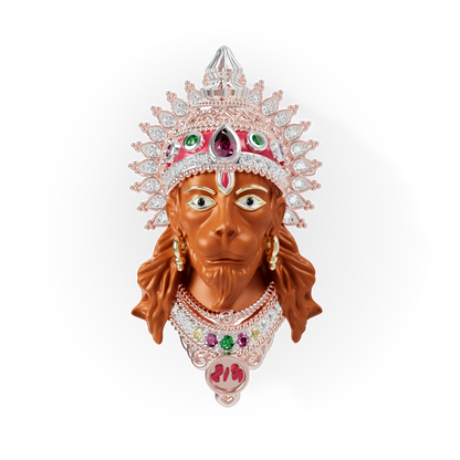 Guru Jewel's The Royal Hanuman Heritage Diamond & Gemstone Pendant for Her