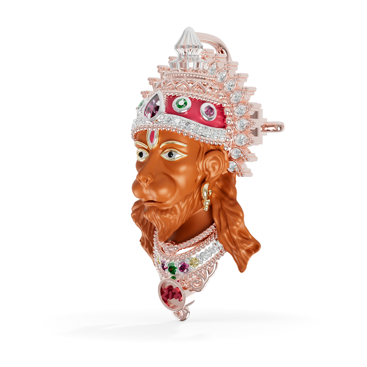 Guru Jewel's The Royal Hanuman Heritage Diamond & Gemstone Pendant for Her