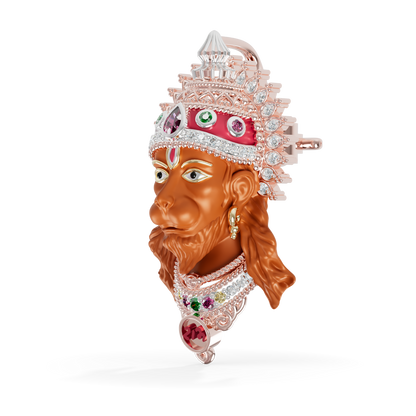 Guru Jewel's The Royal Hanuman Heritage Diamond & Gemstone Pendant for Her