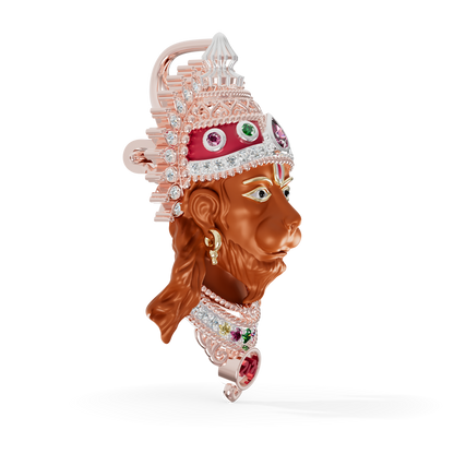 Guru Jewel's The Royal Hanuman Heritage Diamond & Gemstone Pendant for Her