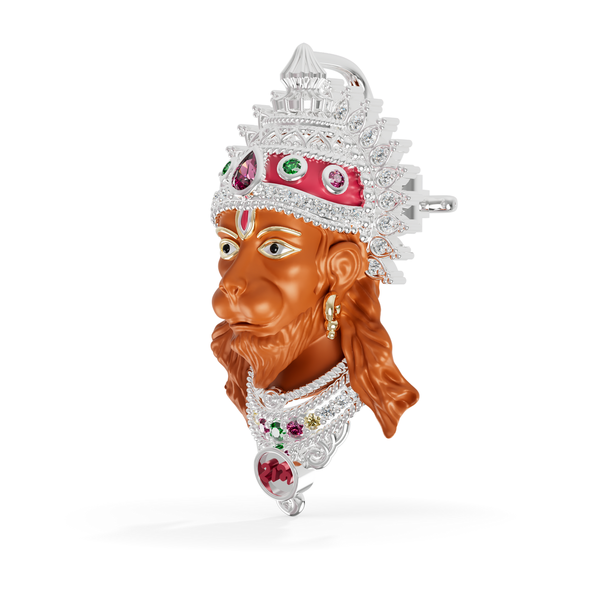 Guru Jewel's The Royal Hanuman Heritage Diamond & Gemstone Pendant for Her