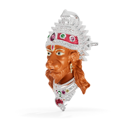 Guru Jewel's The Royal Hanuman Heritage Diamond & Gemstone Pendant for Her