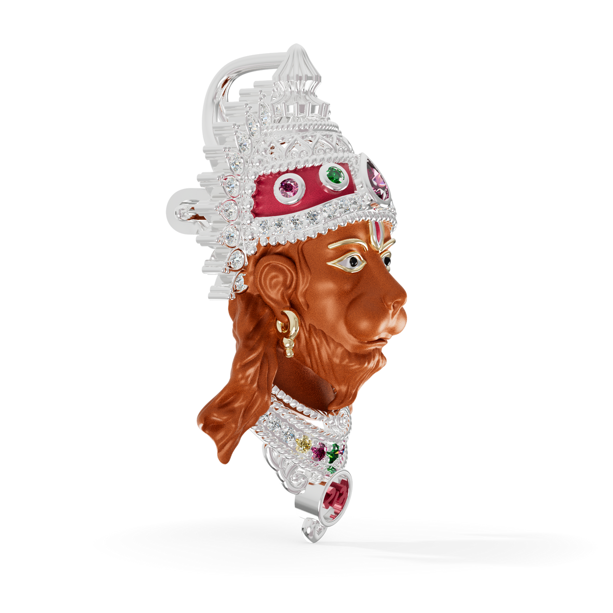 Guru Jewel's The Royal Hanuman Heritage Diamond & Gemstone Pendant for Her