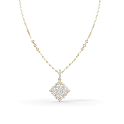 Guru Jewel's Luminous Geometric Block Crystal Statement Pendant for Her
