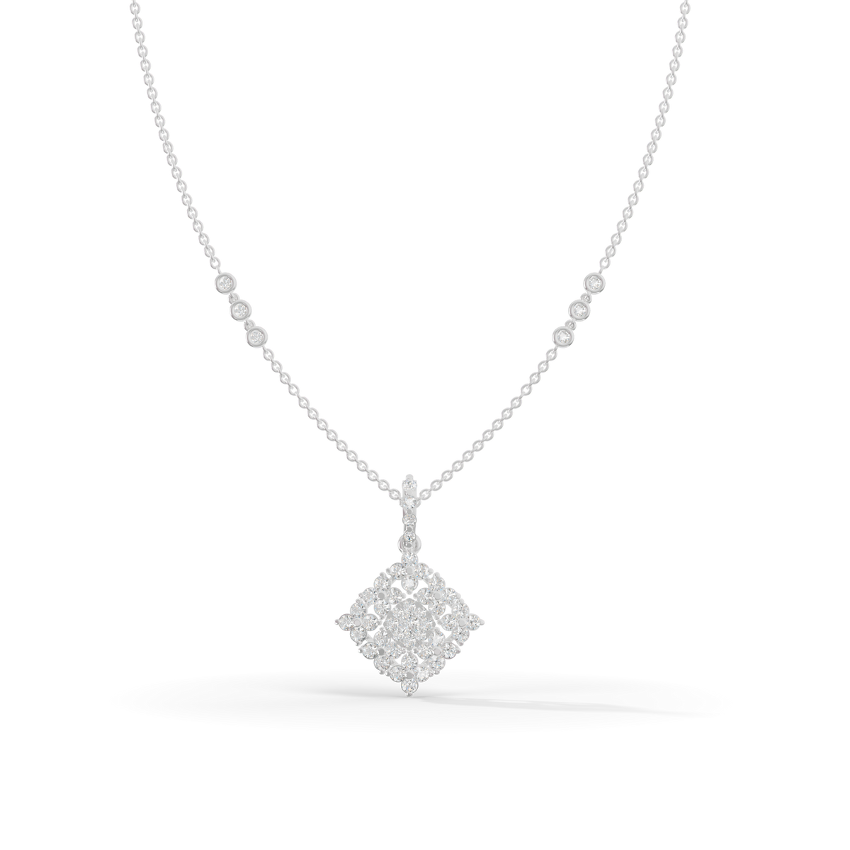Guru Jewel's Luminous Geometric Block Crystal Statement Pendant for Her