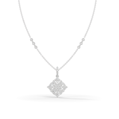 Guru Jewel's Luminous Geometric Block Crystal Statement Pendant for Her