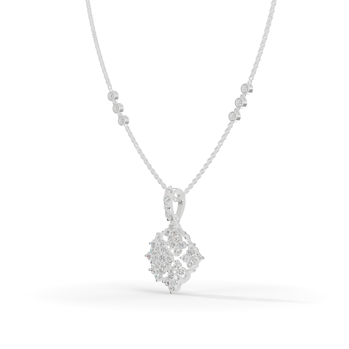 Guru Jewel's Luminous Geometric Block Crystal Statement Pendant for Her