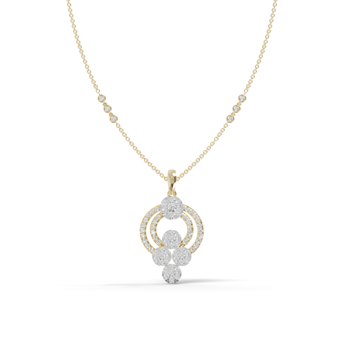 Guru Jewel's Luminous Curved Arch Crystal Statement Pendant for Her