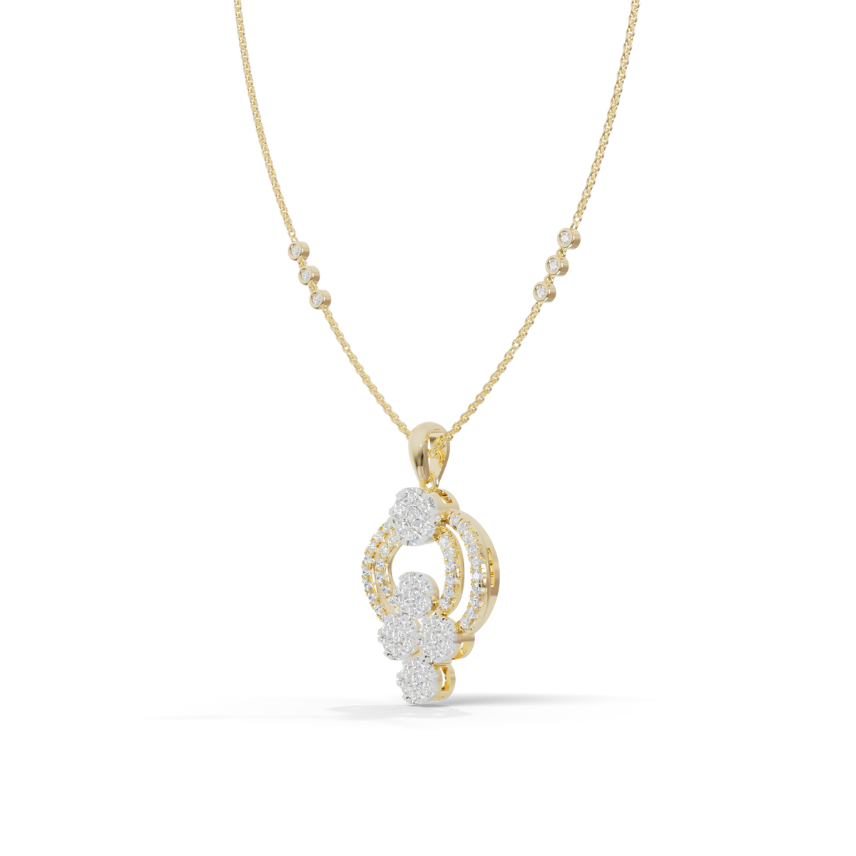 Guru Jewel's Luminous Curved Arch Crystal Statement Pendant for Her