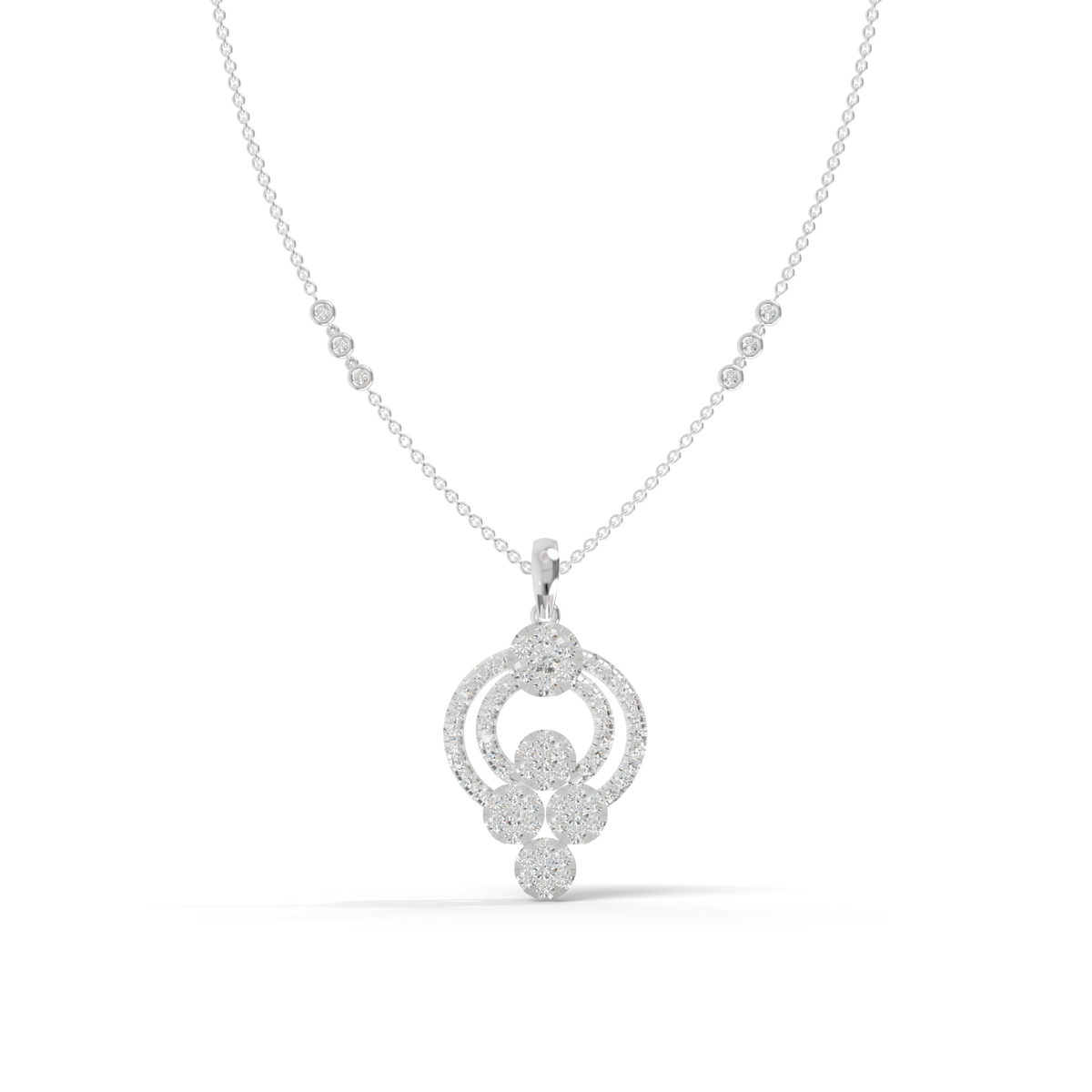 Guru Jewel's Luminous Curved Arch Crystal Statement Pendant for Her