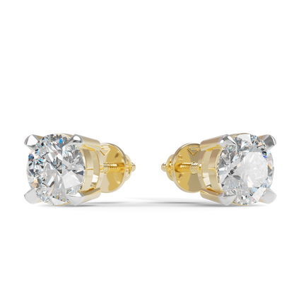 Guru Jewel's  Round Solitaire Studded In Silver Earrings For Her