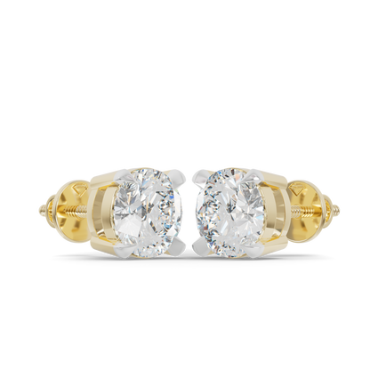 Guru Jewel's  Round Solitaire Studded In Silver Earrings For Her
