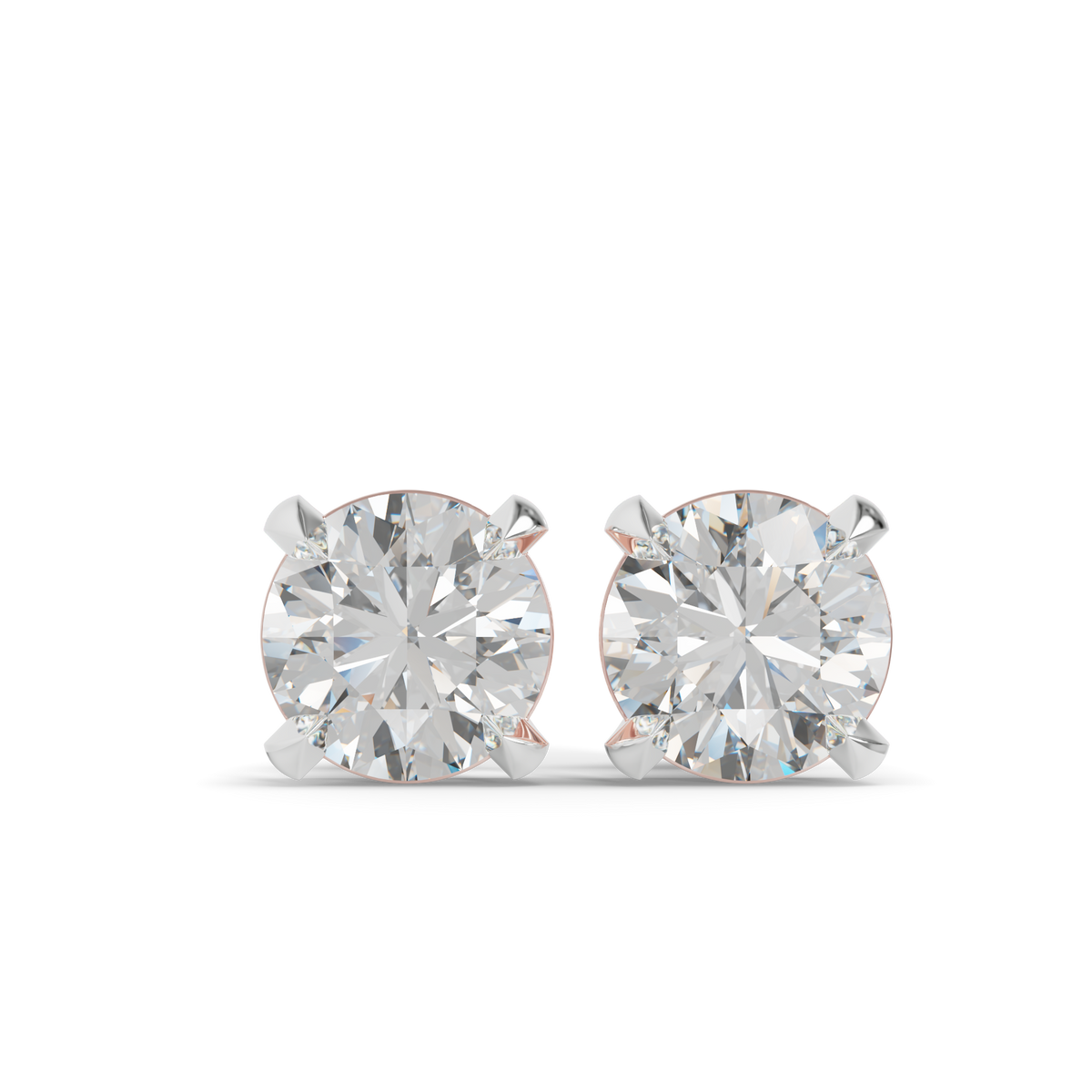 Guru Jewel's  Round Solitaire Studded In Silver Earrings For Her