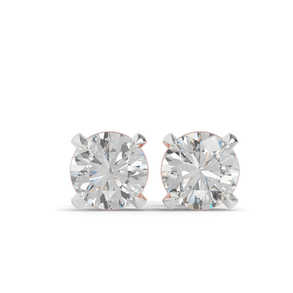 Guru Jewel's  Round Solitaire Studded In Silver Earrings For Her