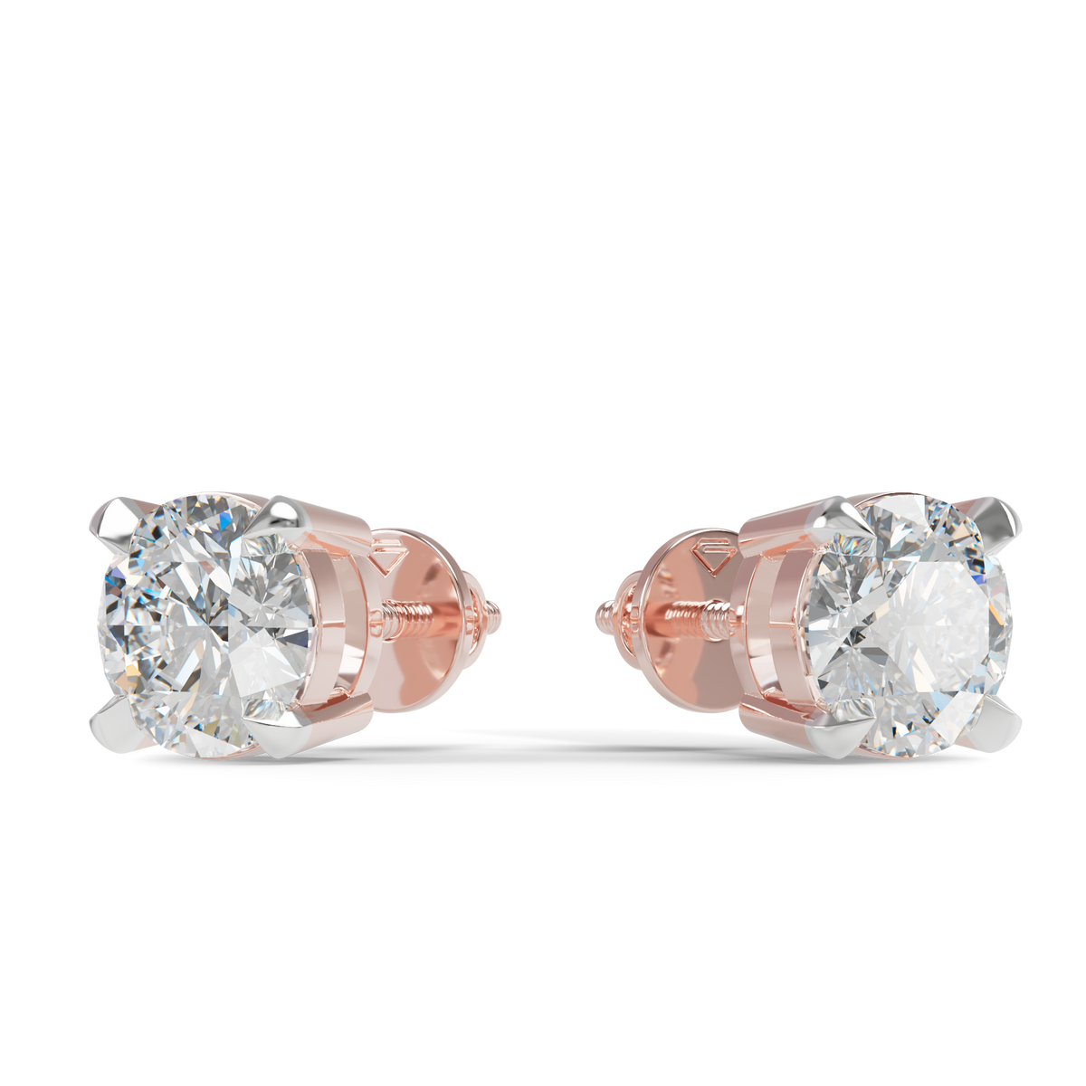 Guru Jewel's  Round Solitaire Studded In Silver Earrings For Her