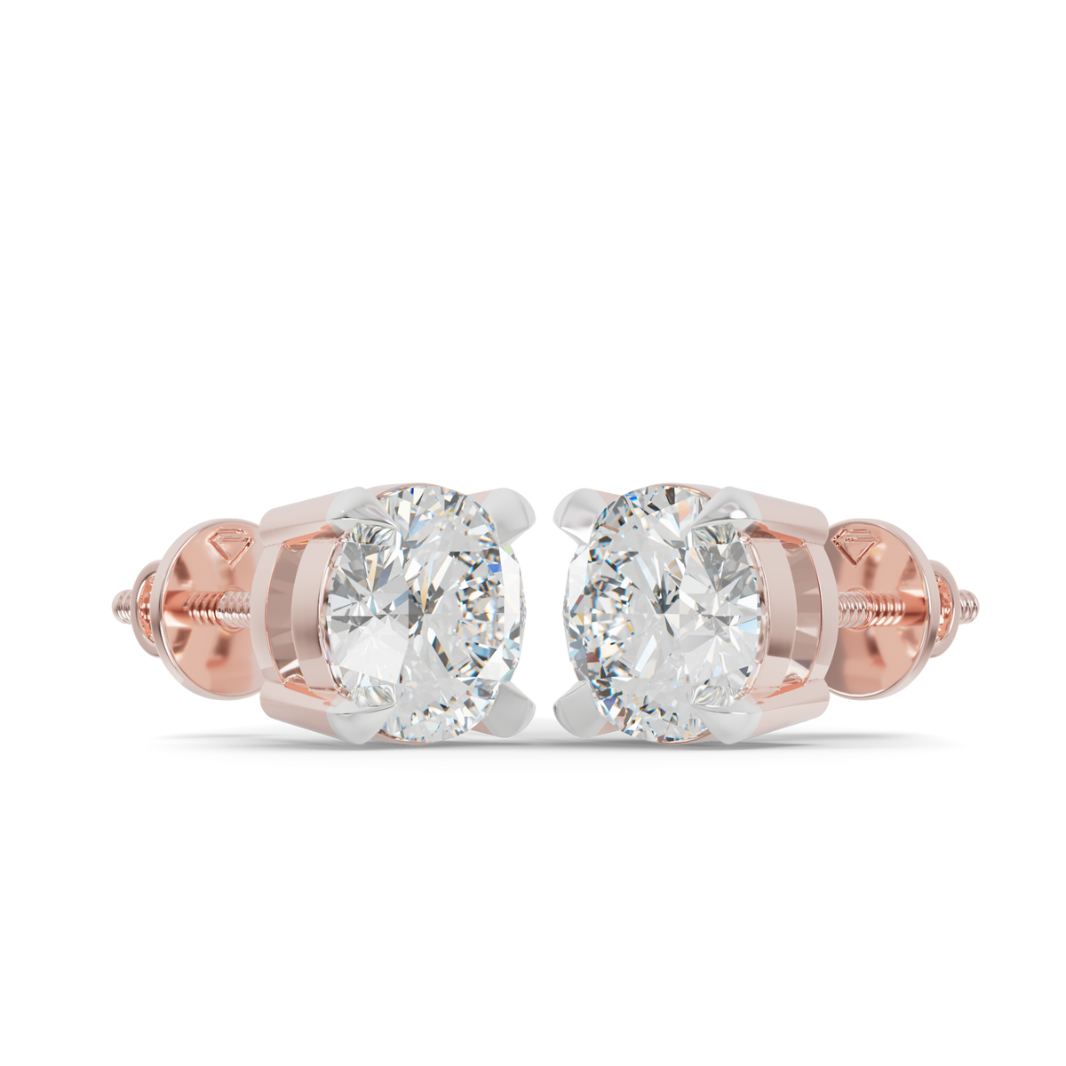 Guru Jewel's  Round Solitaire Studded In Silver Earrings For Her