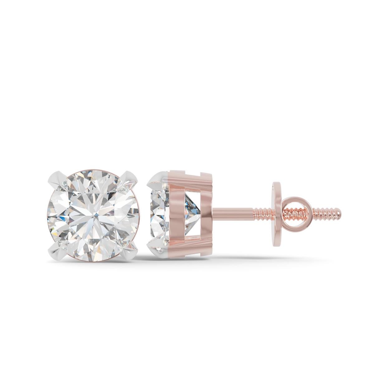 Guru Jewel's  Round Solitaire Studded In Silver Earrings For Her