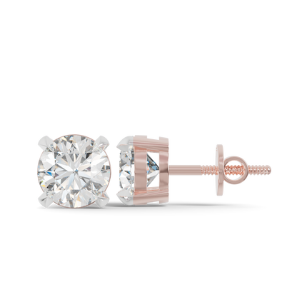Guru Jewel's  Round Solitaire Studded In Silver Earrings For Her