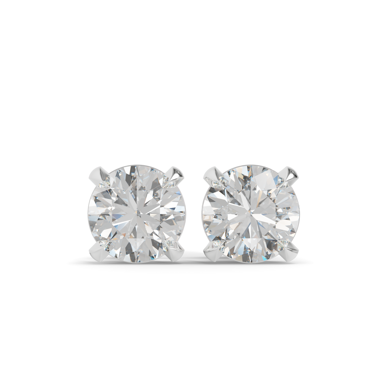 Guru Jewel's  Round Solitaire Studded In Silver Earrings For Her