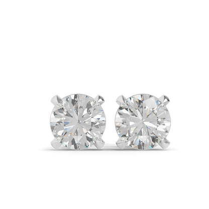 Guru Jewel's  Round Solitaire Studded In Silver Earrings For Her