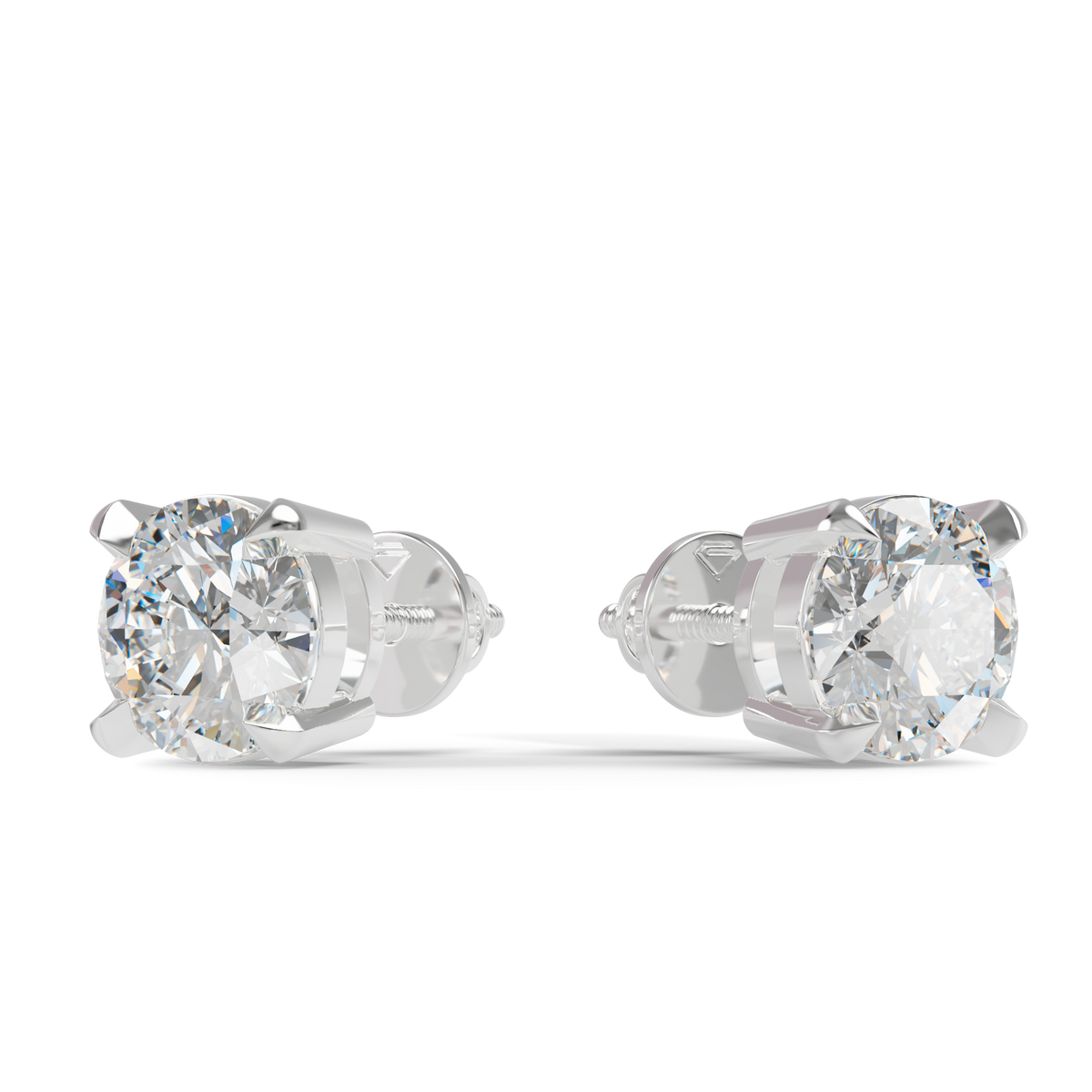 Guru Jewel's  Round Solitaire Studded In Silver Earrings For Her