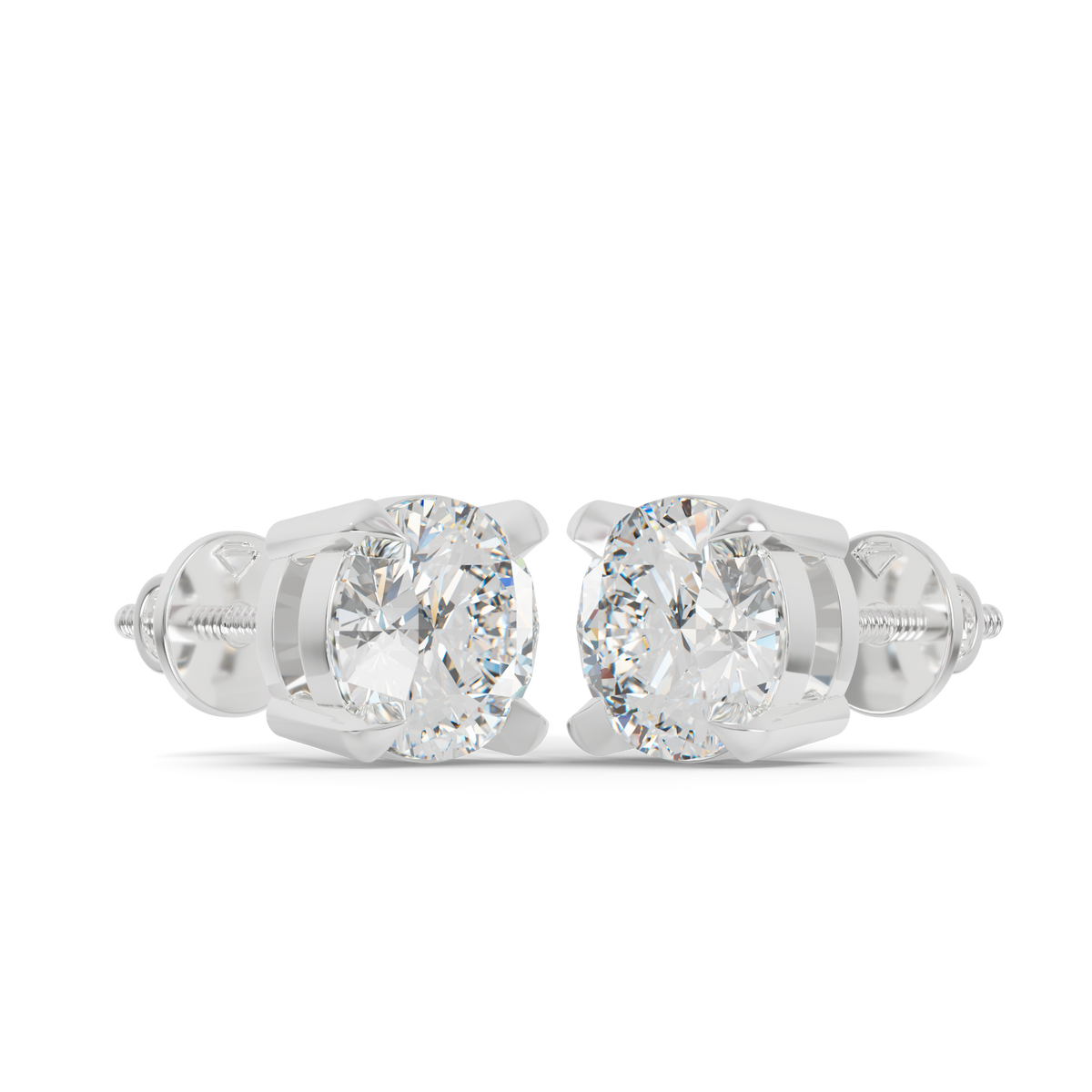 Guru Jewel's  Round Solitaire Studded In Silver Earrings For Her