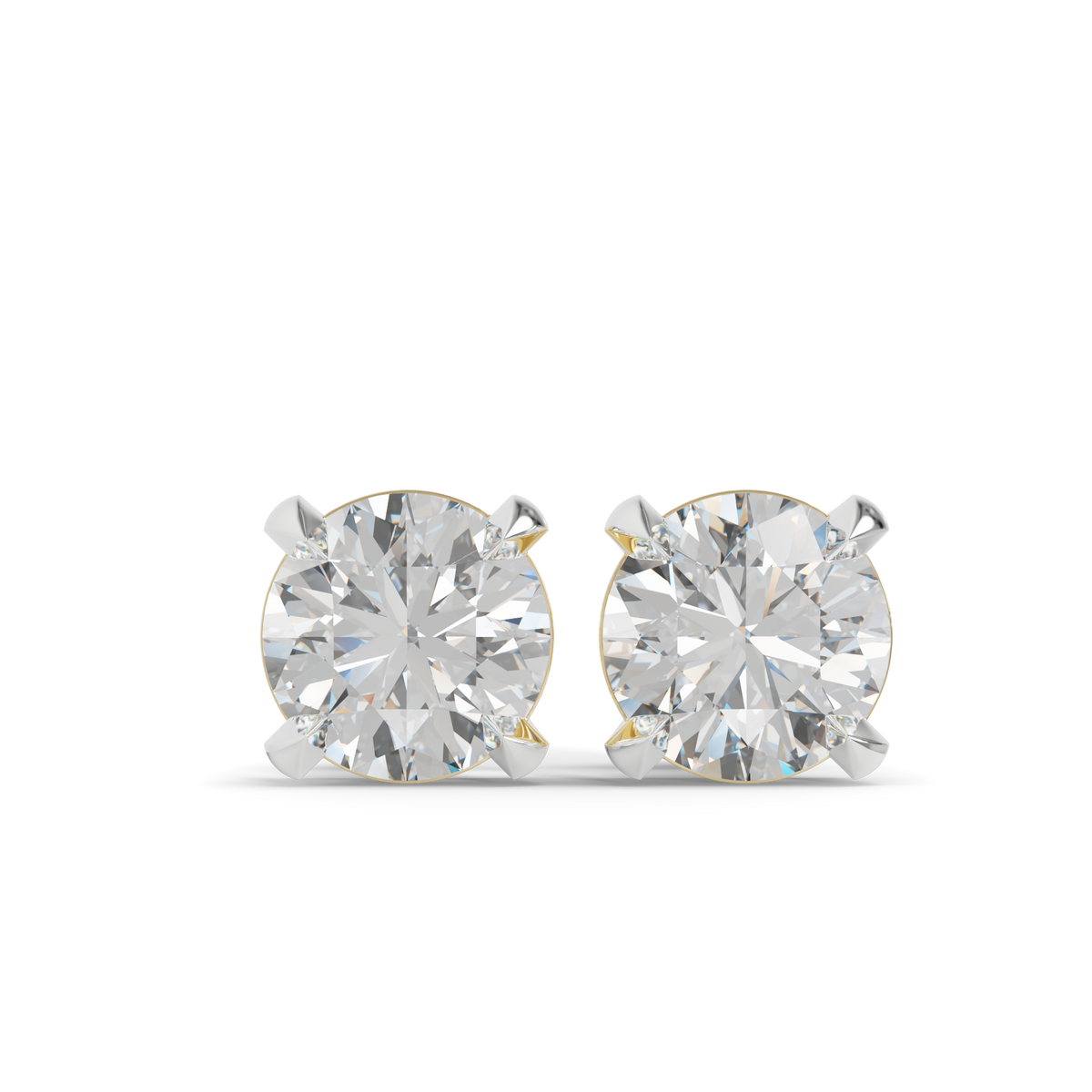 Guru Jewel's  Round Solitaire Studded In Silver Earrings For Her