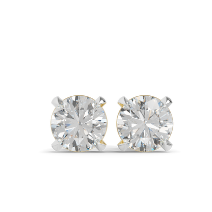 Guru Jewel's  Round Solitaire Studded In Silver Earrings For Her