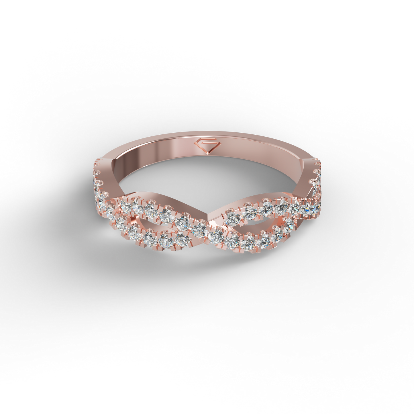 Guru Jewel's Astonishing Round Diamond Studded Infinity Band Ring For Her