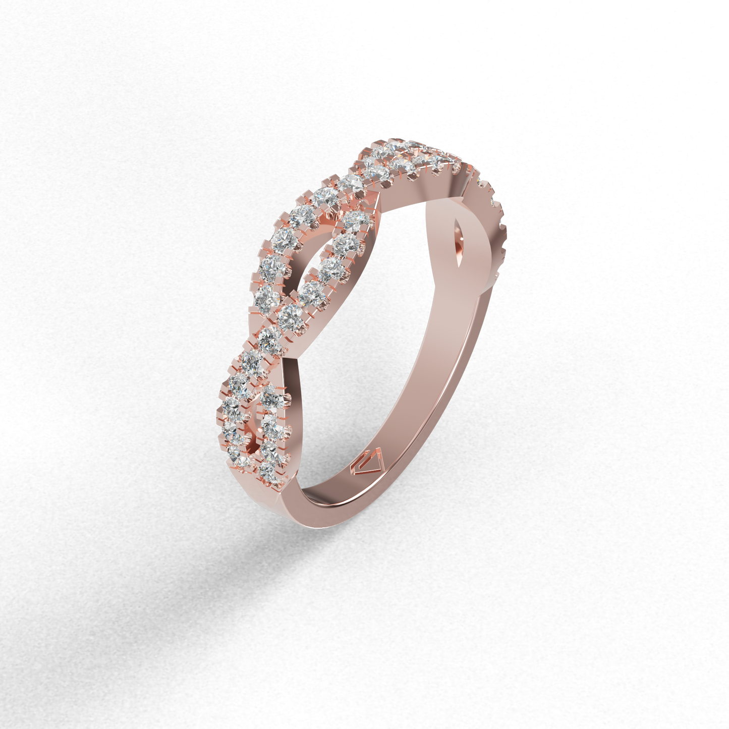 Guru Jewel's Astonishing Round Diamond Studded Infinity Band Ring For Her