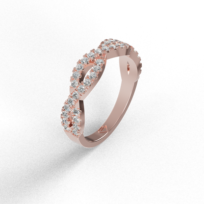Guru Jewel's Astonishing Round Diamond Studded Infinity Band Ring For Her