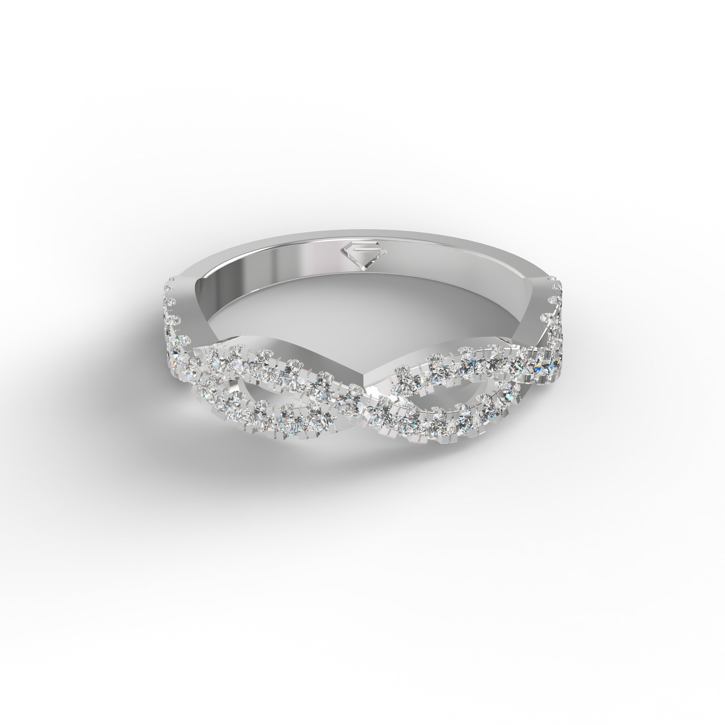 Guru Jewel's Astonishing Round Diamond Studded Infinity Band Ring For Her