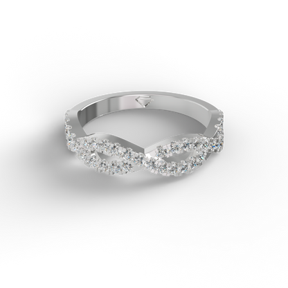 Guru Jewel's Astonishing Round Diamond Studded Infinity Band Ring For Her