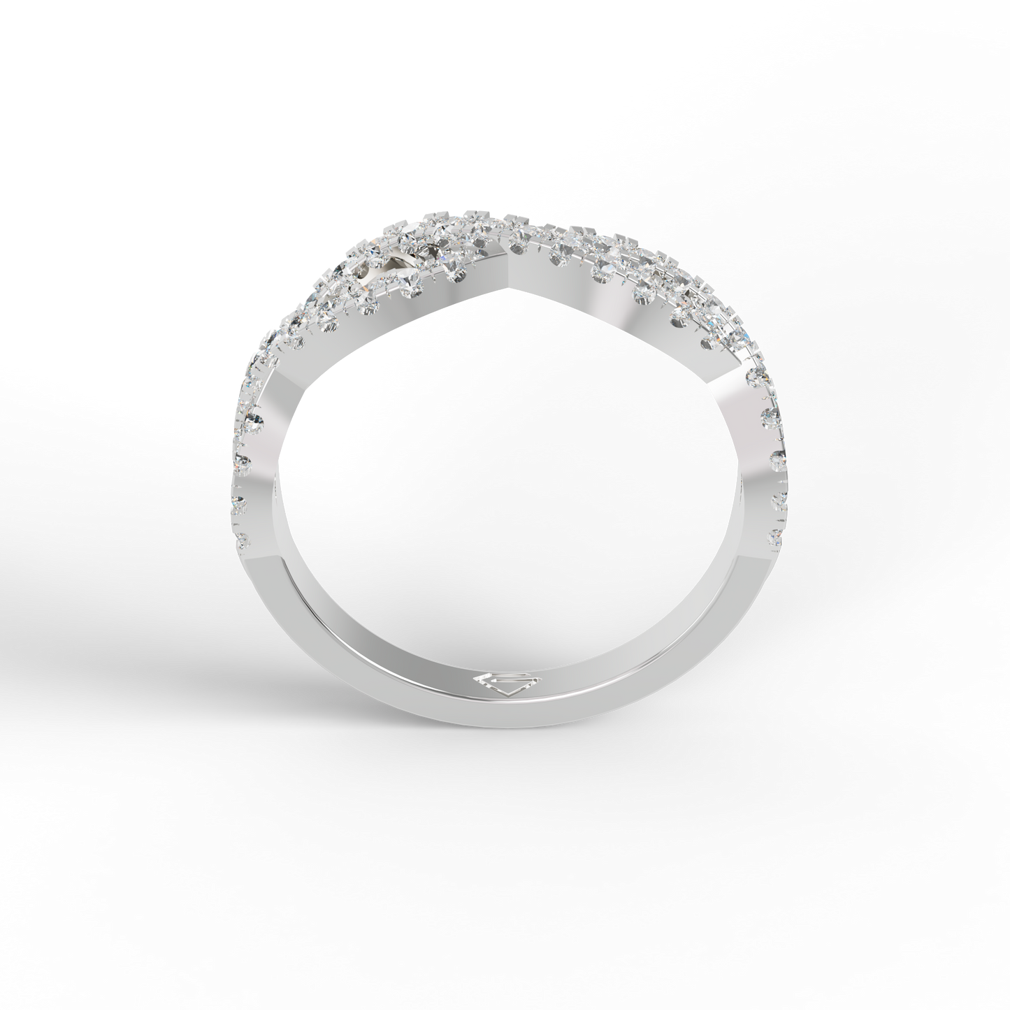 Guru Jewel's Astonishing Round Diamond Studded Infinity Band Ring For Her