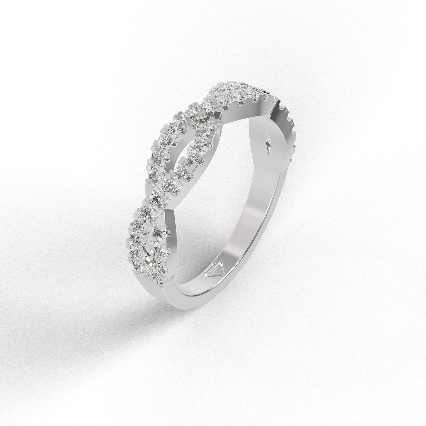 Guru Jewel's Astonishing Round Diamond Studded Infinity Band Ring For Her