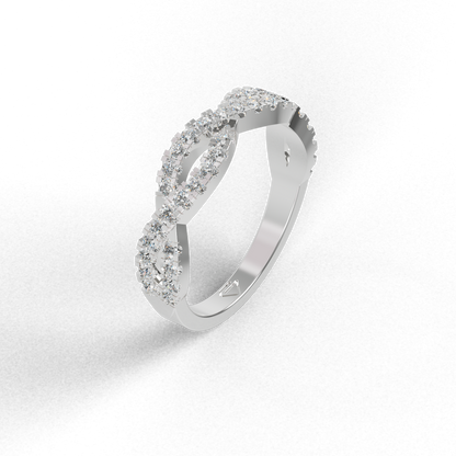 Guru Jewel's Astonishing Round Diamond Studded Infinity Band Ring For Her