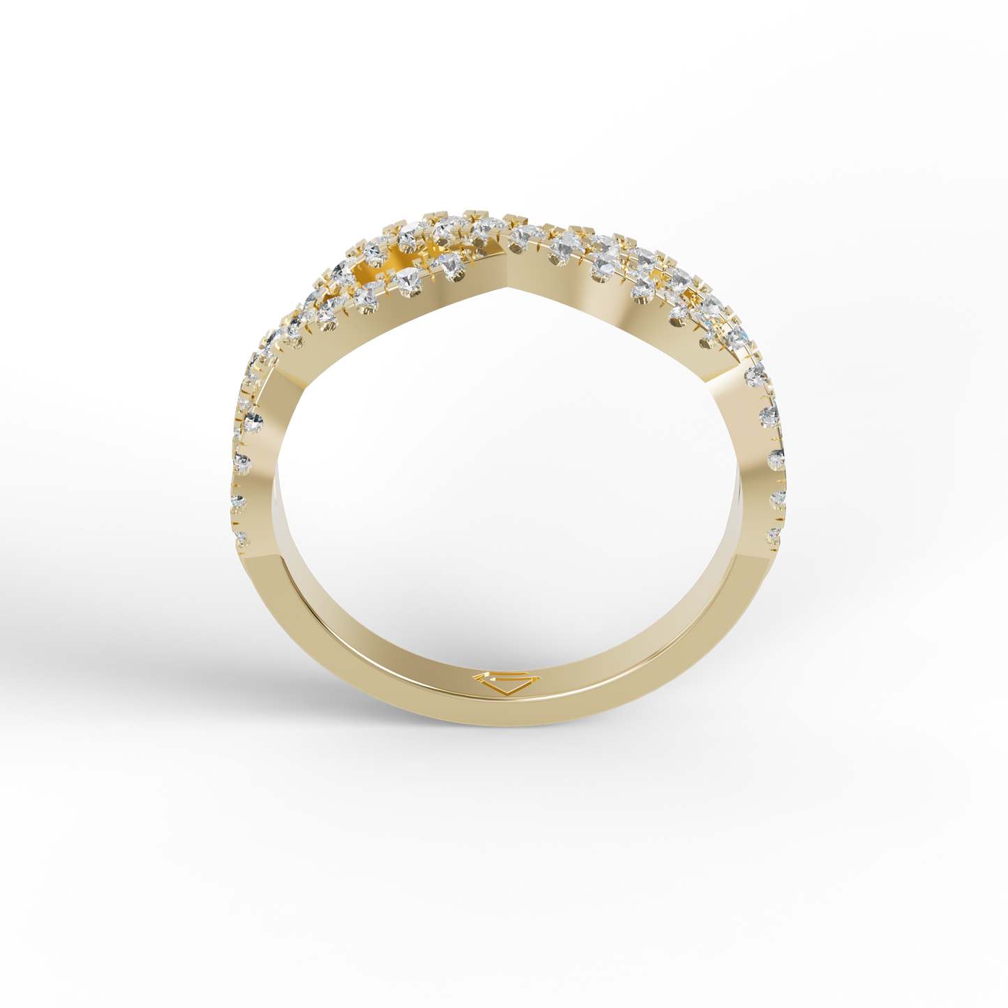 Guru Jewel's Astonishing Round Diamond Studded Infinity Band Ring For Her